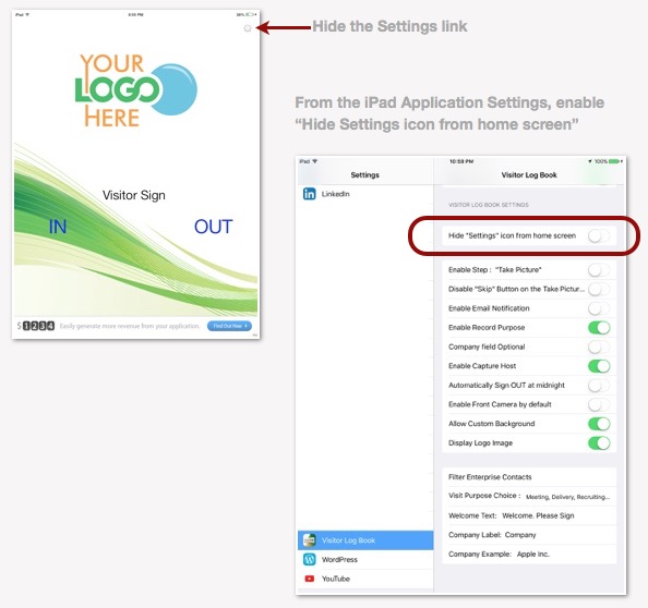 Avoid your Visitors to change the settings of the application